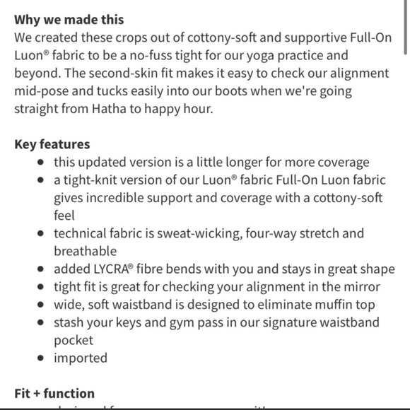 SOLD Lululemon Wunder Under Luon 21” - Picture 8 of 9